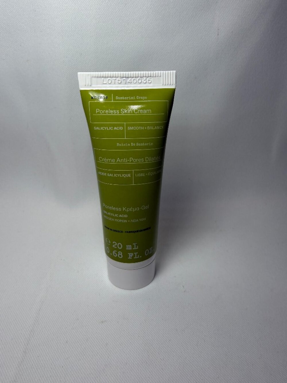 Korres Santorini Grape Poreless Skin Cream Travel Size Salicylic Acid 20mL New